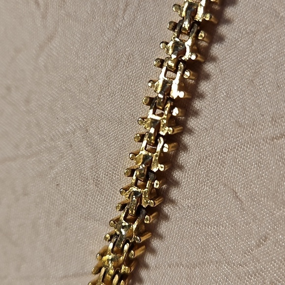 NAPIER Vintage Rhinestones, Black Stones, and Gold Tone Tennis Bracelet - Picture 8 of 10